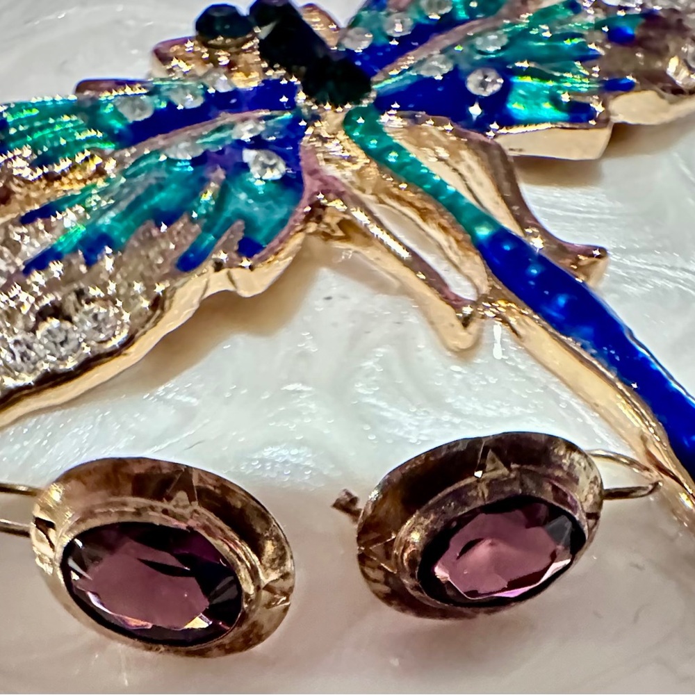 Antique14kVictorian era  delicate solid gold Earrings with amethyst stones